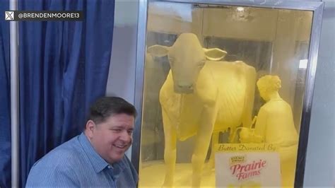 Illinois Gov. Pritzker unveils butter cow and the state fair's theme: 'Harvest the Fun'
